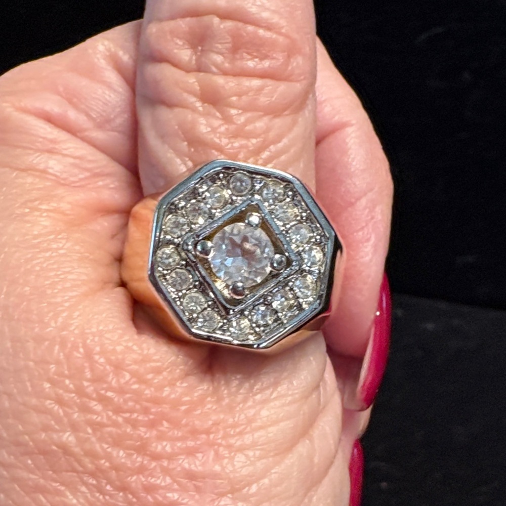 Men's Gold Diamond Like Accent Ring